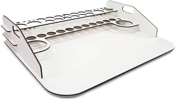 Vallejo - Paint Display and Work Station 40 x 30 cm | Capacity for 24 Bottles of 18 ml. (0.6 fl.oz.), 4 of 35 ml. (1.18 fl.oz.) or 60 ml. (2.02 fl.oz.), 2 of 200 ml. (6.76 fl.oz.) and 10 Brushes