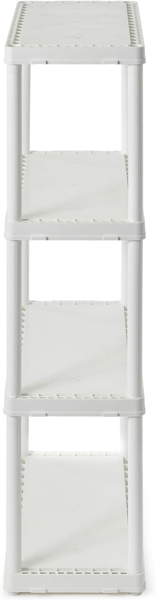 Gracious Living 4 Shelf Fixed Height Solid Light Duty Storage Unit 12 x 24 x 48 for Home, Garage, Basement, & Laundry, White (4 Pack)