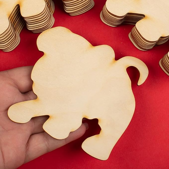 Pack of 24 Unfinished Wood Dog Cutouts by Factory Direct Craft - Wooden Pet Puppies Bulldog French Bulldog Shapes for Crafts and DIY Projects (Size: 4" W x 3-1/2" H) - Image 3