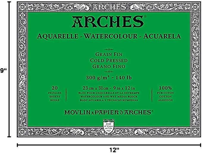 Arches Watercolor Paper Block, Cold Press, 9" x 12", 140 pound - Image 2