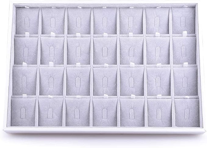 Velvet Stackable Jewelry Tray 28 Grids Rings Organizer Display Showcase Jewelry Display Tray - Image 7