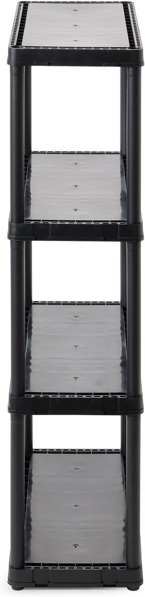 Gracious Living 4 Shelf Fixed Height Solid Light Duty Storage Unit 12 x 24 x 48 for Home, Garage, Basement, & Laundry, Black (2 Pack)