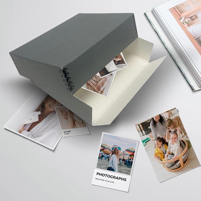 Lineco Museum Archival Storage Box, Drop Front, 9.25x11.75x3 in, Gray | Acid-Free with Metal Edge, Preserves Picture Longevity, Organize Photos, Newspapers, Prints, Documents, Crafts, DIY - Image 7