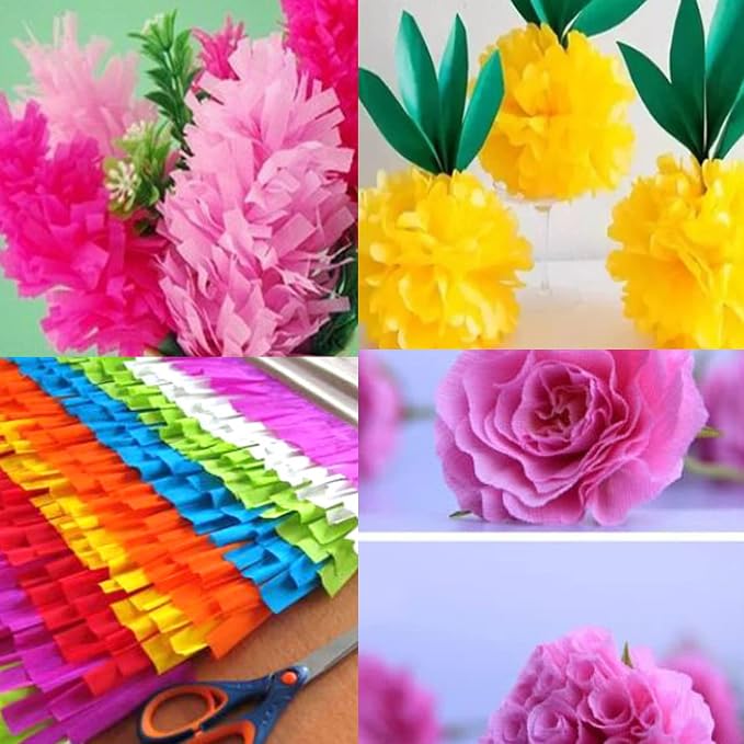 Premium Crepe Paper Party Streamers 21 Assorted Colors Large 20 Inch X 3.2 Ft. Per Sheet for DIY Crepe Paper Flowers Crafts Gift Wrapping Box Birthday Wedding Party Drop Decoration Supply(50) - Image 8