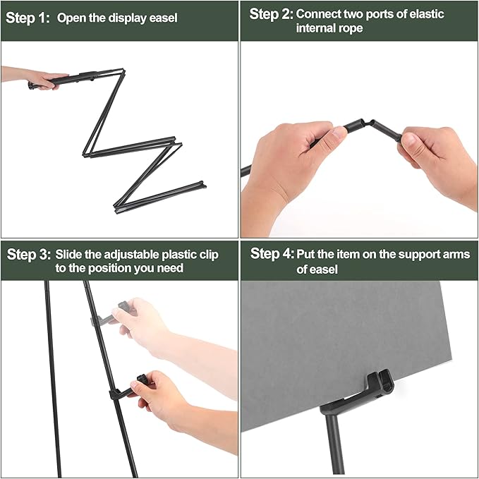 DANMO Easel Stand for Wedding Sign Poster 63'' Instant Display Easel for Floor Adjustable Metal Art Easel Black 3 Pack