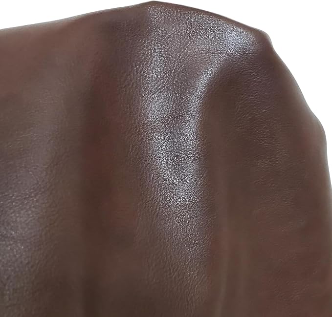 NAT Leathers | Brown Fenice Soft Faux Vegan Leather PU (Peta Approved Vegan) | 1 Yard (36 inch Length x 54 inch Wide) Cut by Yard | Synthetic Pleather Nappa 0.9 mm Smooth Upholstery | 36"x54" - Image 8
