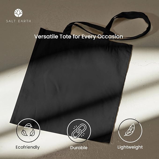 Salt Earth 5|6|12|24|48|100|200 Pack ToteBags Bulk Reusable Totes Grocery Shopping Cloth Bags DIY Promotion Gift Beach Travel - Image 6
