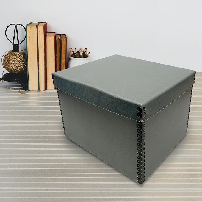 Lineco Record Storage Box 12x15x10 inch, Acid-Free Gray Boxboard, 1 Pack | Extra-Durable Filing Archival Cartons for Long-Term Storing Important Documents, Papers, Photos, Albums, Artworks or Prints - Image 8