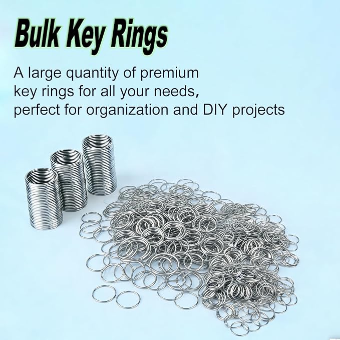 1500PCS Key Rings Bulk,1 Inch (25mm) Split Metal Alloy Keychain Rings | Sturdy alloy split key‑rings fit jewelry‑making, bag pendants,handmade crafts and daily key‑organizing - Image 7