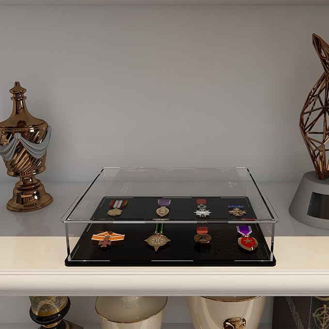 Book Display Case Clear Book Protector Case, Large Acrylic Display Cover Case for Books, Stamps, Coins, Cards, Photos, Album, Jewellery and Collectibles 16 (L) × 13 (W) × 4 (H) inch