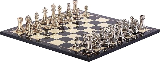 GiftHome Classic Chess Set for Adults Handmade Pieces and Walnut Patterned Wood Chess Board King 2.96 inc