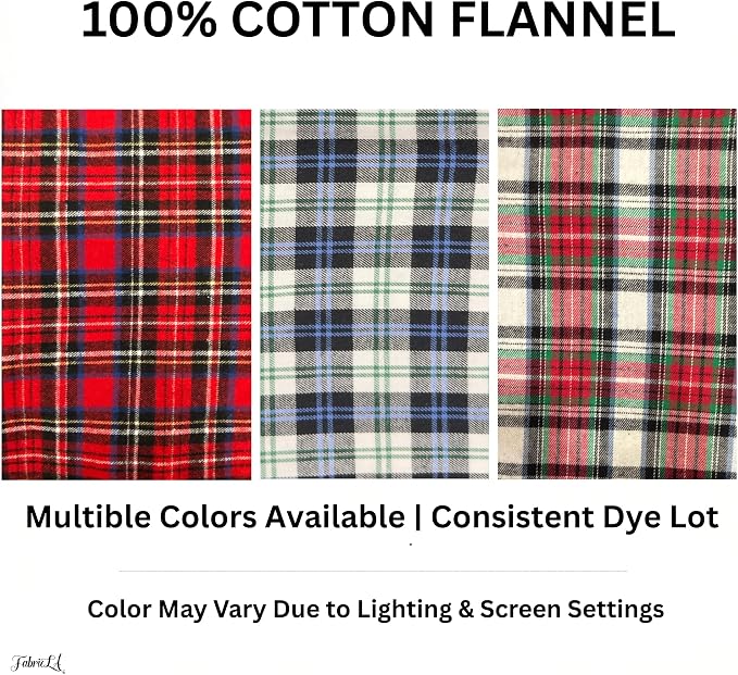 FabricLA 100% Cotton Flannel Fabric 60" Wide 180 GSM Lightweight - Super Soft Fabric for Sewing Quilts Pajamas Blankets Shirts and Crafts - Plaid Blue Check, Style 2-15 Yard Pre Cut - Image 7