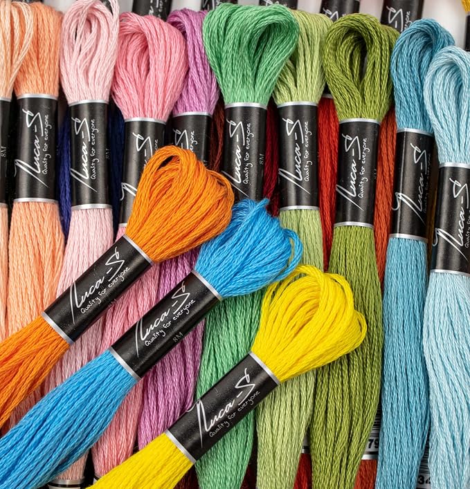 12 Pack of Premium Embroidery Thread Luca-S, 100% Giza Cotton, Oeko TEX Certified Stranded Cotton - 150 / DMC 820 / Anchor 149 - Image 6