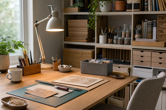 Unbranded repeatable routine scene featuring practical hobby workspaces