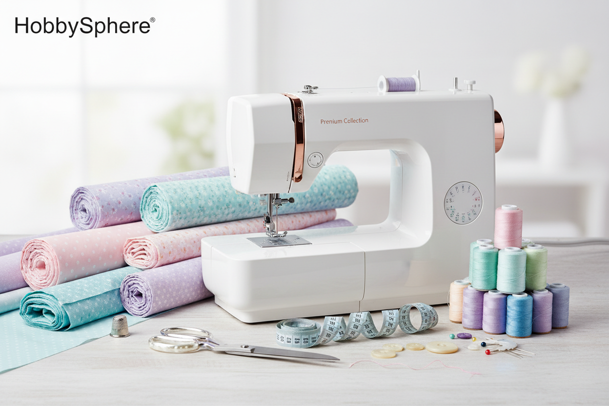 Sewing supplies and tools for fabric crafts, garment making, and textile projects