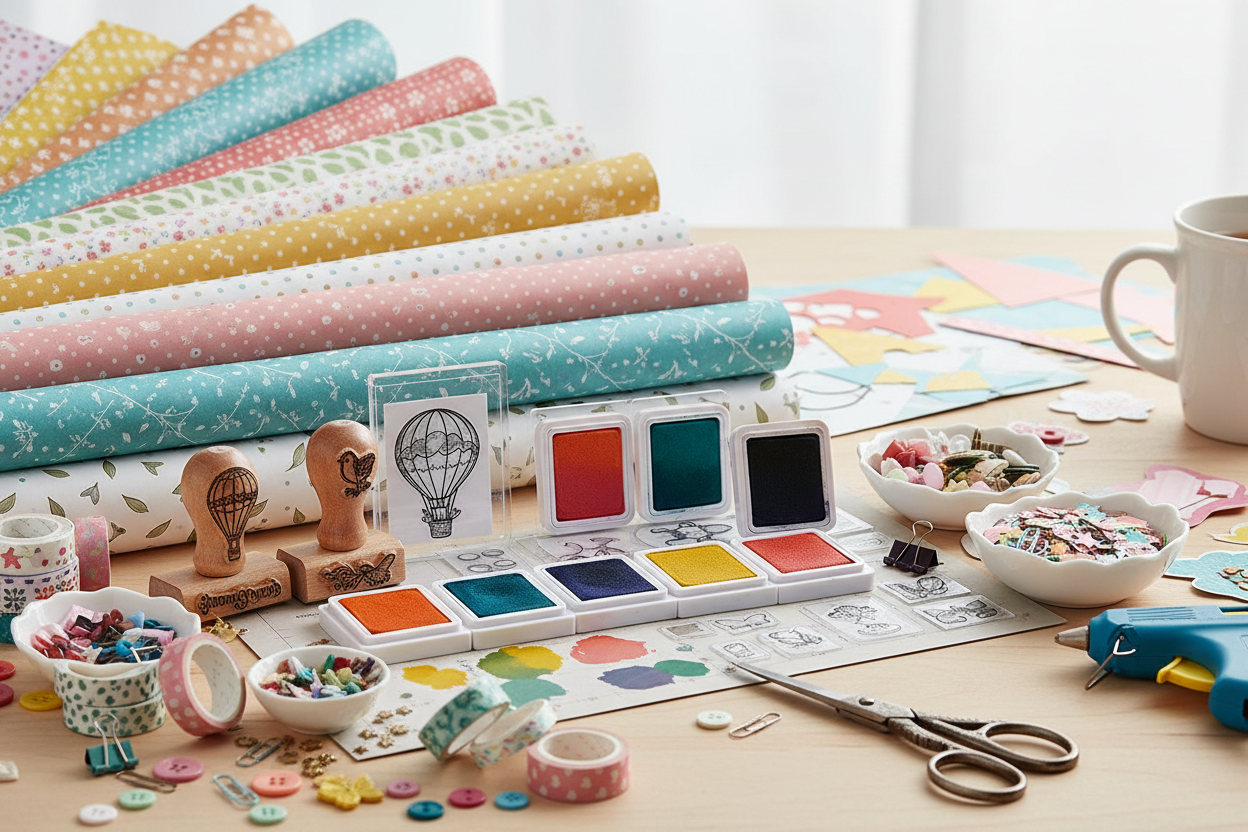 Scrapbooking and stamping supplies for memory keeping and paper crafts