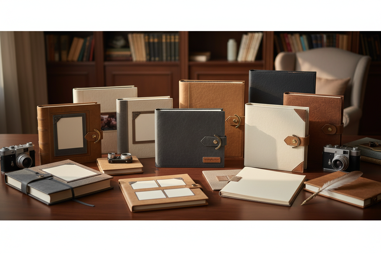 Photo albums and memory books for preserving and displaying photographs