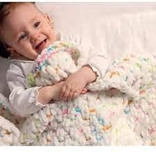 ALZE Puffy Color Baby Blanket - Lot of 5 Super Chunky Bulky Worsted Yarn Skeins (500gr, 50yds) - 100% Micropolyester Soft Hand Knitting Yarn - Image 2