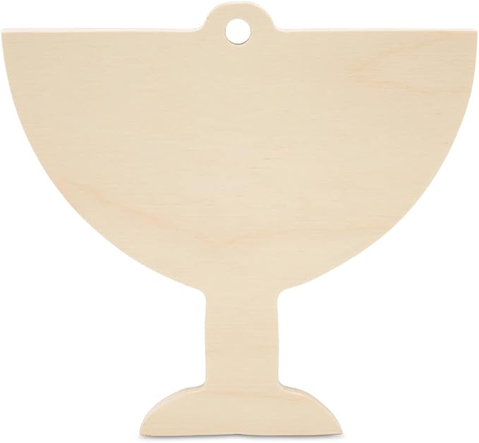 Small Wooden Menorah Ornament 5-inch x 5-1/4-inch, Pack of 12 Unfinished Hanukkah Wood Cutouts for Crafts and Hanukkah Decorations by Woodpeckers by Woodpeckers