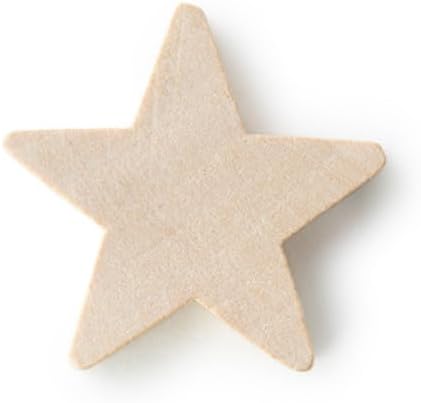 50 Pcs, Wooden Stars Shapes 3/4" Tall X 3/4" Wide X 3/16" Thick by Unknown