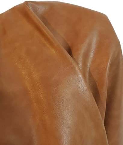 Cognac Tan Soft Faux Vegan PU {Peta Approved Vegan} Leather by The Yard Synthetic Pleather 0.9 mm Nappa Yards (360 inch Wide x 54 inch) Soft Smooth Upholstery (Cognac Tan, 10 Yards (360"x54")) - Image 2
