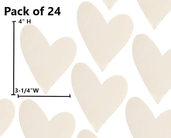 Pack of 24 Unfinished Wooden Heart Cutouts - Blank Wood Heart Shapes DIY Valentine's Day Sweetest Day Craft Projects Made in USA (Size: 4" H x 3-1/4" W) - Image 2