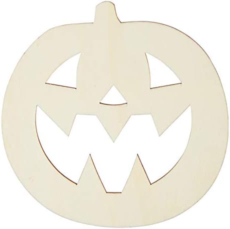 Pack of 12 Unfinished Wood Jack O' Lantern Cutouts - Halloween Pumpkin Wooden Shapes for Fall Crafts and Autumn Decorations - Made in USA (4-1/4" W x 4-1/2" H) - Image 5