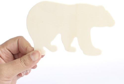 Wooden Bear Cutouts - Pack of 24 Unfinished Wood Craft Shapes - Made in USA (4-3/4" W x 3" H) - Image 6