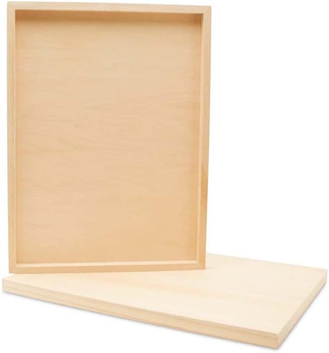Wood Canvas 11 x 17 x 3/4-inch, Pack of 4 Wood Sign Blanks with Frame, Wood Cradled Panels for Crafts & Home Decor, by Woodpeckers by Woodpeckers