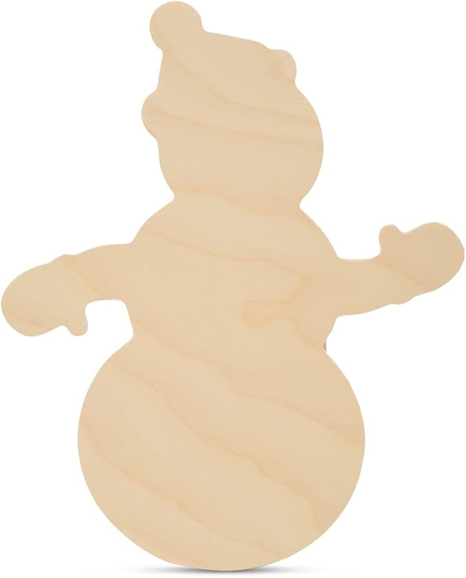 Large Wooden Snowman Cutouts 12-inch x 9-7/8-inch, Pack of 6 Unfinished Wood Crafts, Winter Decorations for Christmas, by Woodpeckers by Woodpeckers
