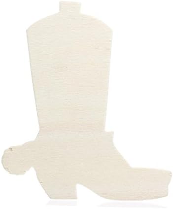 Pack of 24 Unfinished Wood Cowboy Boot Cutouts by Factory Direct Craft - Wooden Western Rodeo Cowboy Cowgirl Boot Shapes for Crafts and DIY Projects (Size: 4-1/4" H x 3-3/4" W) - Image 5