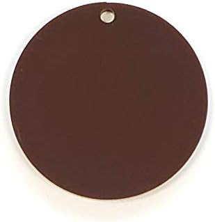 25 Acrylic Keychain Circle Blanks 2.5" OR 3" DIAM. 1/8" Thick (Select Size & Colors) (3" Brown) by SotoLaserCutting