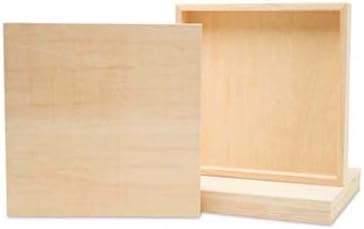 Small Square Wood Canvas 4 x 4 x 1-1/2 inch, Unfinished Wood Frames, Blank Wooden Signs for Crafts & Home Decor, by Woodpeckers by Woodpeckers