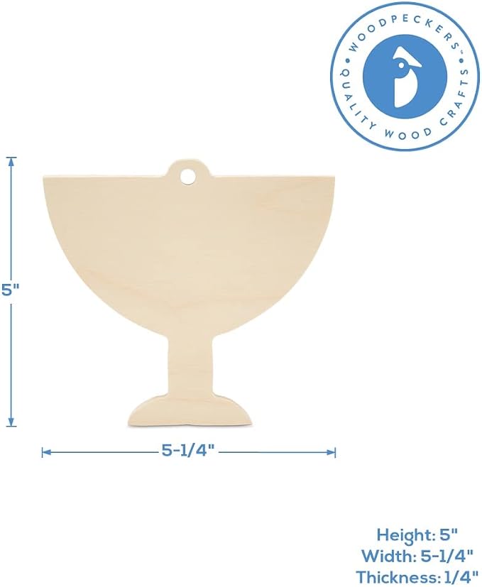 Small Wooden Menorah Ornament 5-inch x 5-1/4-inch, Pack of 12 Unfinished Hanukkah Wood Cutouts for Crafts and Hanukkah Decorations by Woodpeckers - Image 5
