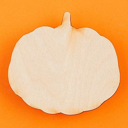 Pack of 24 Unfinished Wood Plumpy Pumpkin Cutouts - Thanksgiving Halloween Pumpkin Wooden Shapes for Fall Crafts and Autumn Decorations - Made in USA (3-1/4" L x 3" W) - Image 4