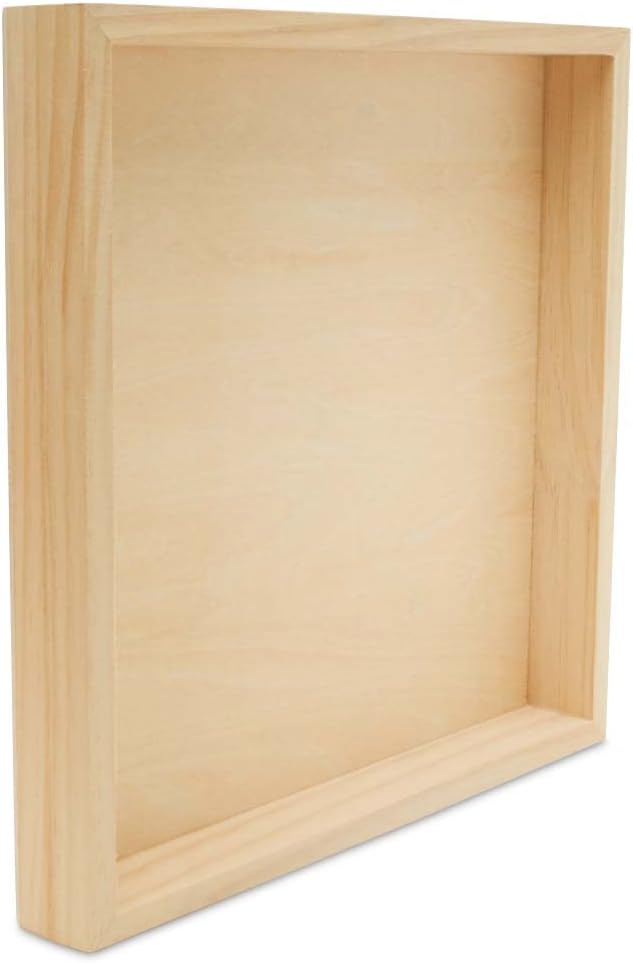 Small Square Wood Canvas 4 x 4 x 1-1/2 inch, Unfinished Wood Frames, Blank Wooden Signs for Crafts & Home Decor, by Woodpeckers - Image 2