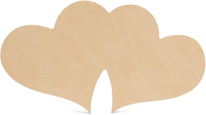 Wooden Double Heart Cutout 12 inches, Pack of 3 Unfinished Heart Signs fo DIY Valentines Day Gifts, Crafts, and Decorations, by Woodpeckers by Woodpeckers