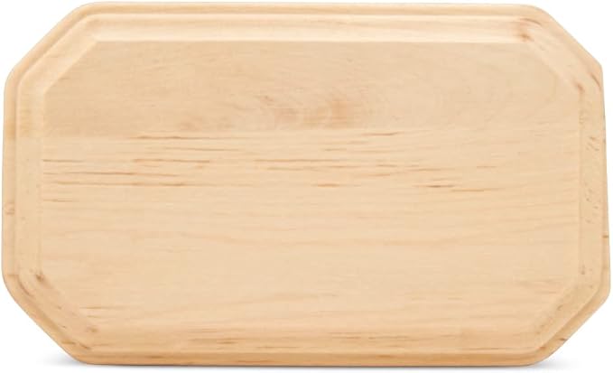 Wood Rectangle Plaque 5 inch, 4 Pcs Beveled Edge Clipped Corner Unfinished Wooden Plaque Wood Plank Craft Blanks by Woodpeckers by Woodpeckers