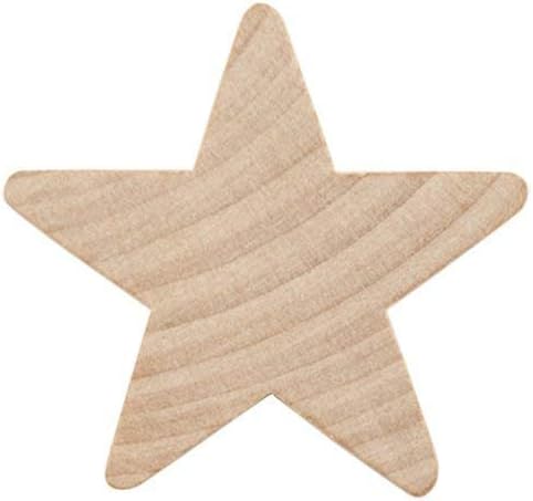 Wood Stars for Crafts, Small Wooden Stars Cutouts 1-1/2 Inch by 3/16 Inch, Pack of 50, Christmas, July 4th & Memorial Day by Woodpeckers by Woodpeckers