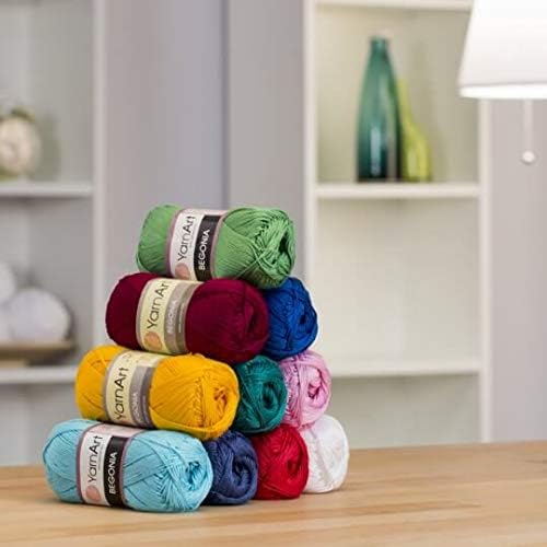 20 Skein Yarnart Begonia Yarn, 100% Mercerized Cotton, Each 1.76 Oz (50g) / 185 Yrds (169m), Fine Sport: 2 - Image 3