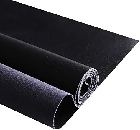Premium Faux Leather Upholstery Fabric 1.2mm Thickness，Waterproof Upholstery Leather Distressed Bark Fabric 10 Yards Roll(Black,Shipped as a 360"x54" Roll) by Unknown