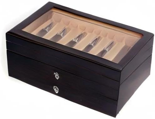 Ethedeal 3 Layer 34 Slots Display Box Wood Pen Display Case Fountain Pen Storage Box Gifts,Pen Display Case Storage, Fountain Pen Collector Organizer Box(34-Black) - Image 8