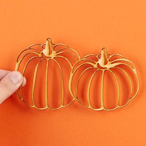 Pack of 12 Unfinished Wood Pumpkin Patch Cutouts - Thanksgiving Halloween Pumpkin Wooden Shapes for Fall Crafts and Autumn Decorations - Made in USA (6" L x 3" W) - Image 2
