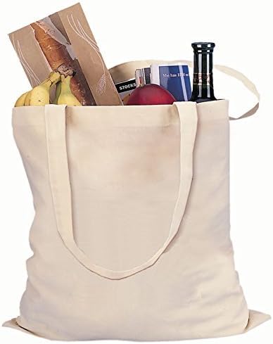 Cotton Canvas Blank Tote Bags, Reusable tote bags 3-Dozens, 36 Bags by ToteBagFactory