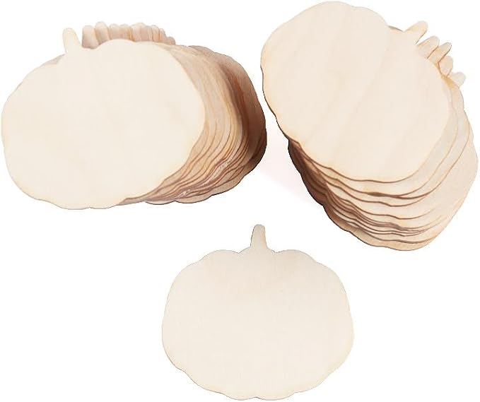 Pack of 24 Unfinished Wood Plumpy Pumpkin Cutouts - Thanksgiving Halloween Pumpkin Wooden Shapes for Fall Crafts and Autumn Decorations - Made in USA (3-1/4" L x 3" W) - Image 5