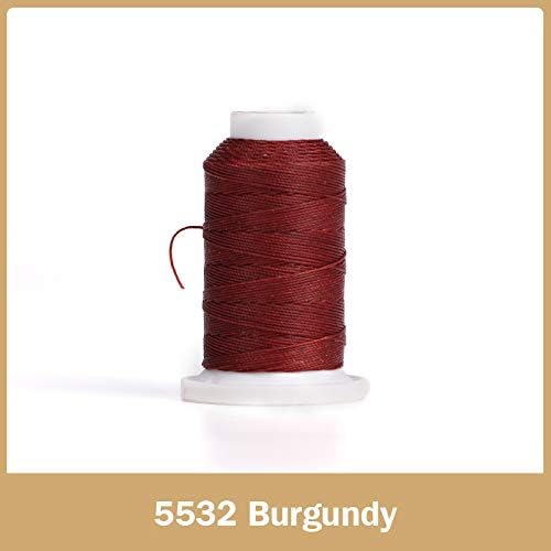 WUTA Leather Sewing Round Waxed Thread New 90 Meter Polyester Hand Sewing Line for Leather Work Cord Tool DIY (Burgundy, 0.55mm) - Image 2