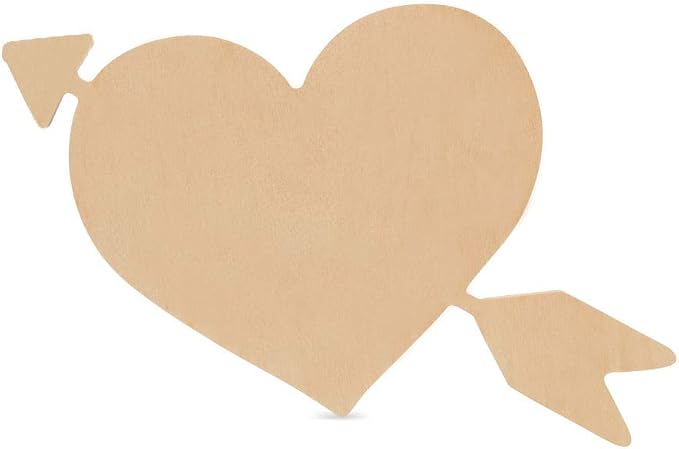 Wooden Cupid Heart Cutout Unfinished 12 inches, Pack of 3 Wooden Heart Sign for DIY Valentines Day Door Décor, Wooden Romantic Love Décor, Personalized Gifts, and Crafts, by Woodpeckers by Woodpeckers
