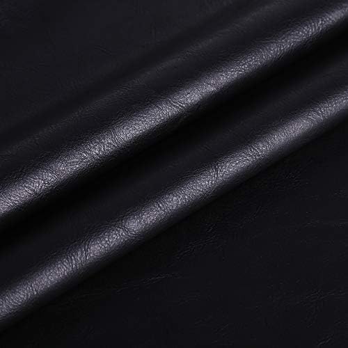 Premium Faux Leather Upholstery Fabric 1.2mm Thickness，Waterproof Upholstery Leather Distressed Bark Fabric 10 Yards Roll(Black,Shipped as a 360"x54" Roll) - Image 3