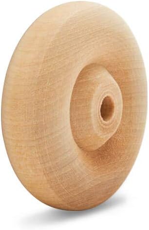 Classic Mini Wooden Wheels, Great for Crafts Too, 2 Inch Diameter, 5/8 Inch Thick, 1/4 Inch Hole, Pack of 50, by Woodpeckers - Image 3