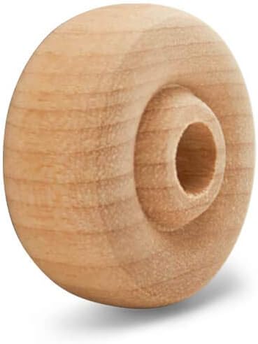 Classic Mini Wooden Wheels, Great for Crafts Too, 1 Inch Diameter, 1/2 Inch Thick, 1/4 Inch Hole, Pack of 100, by Woodpeckers - Image 3